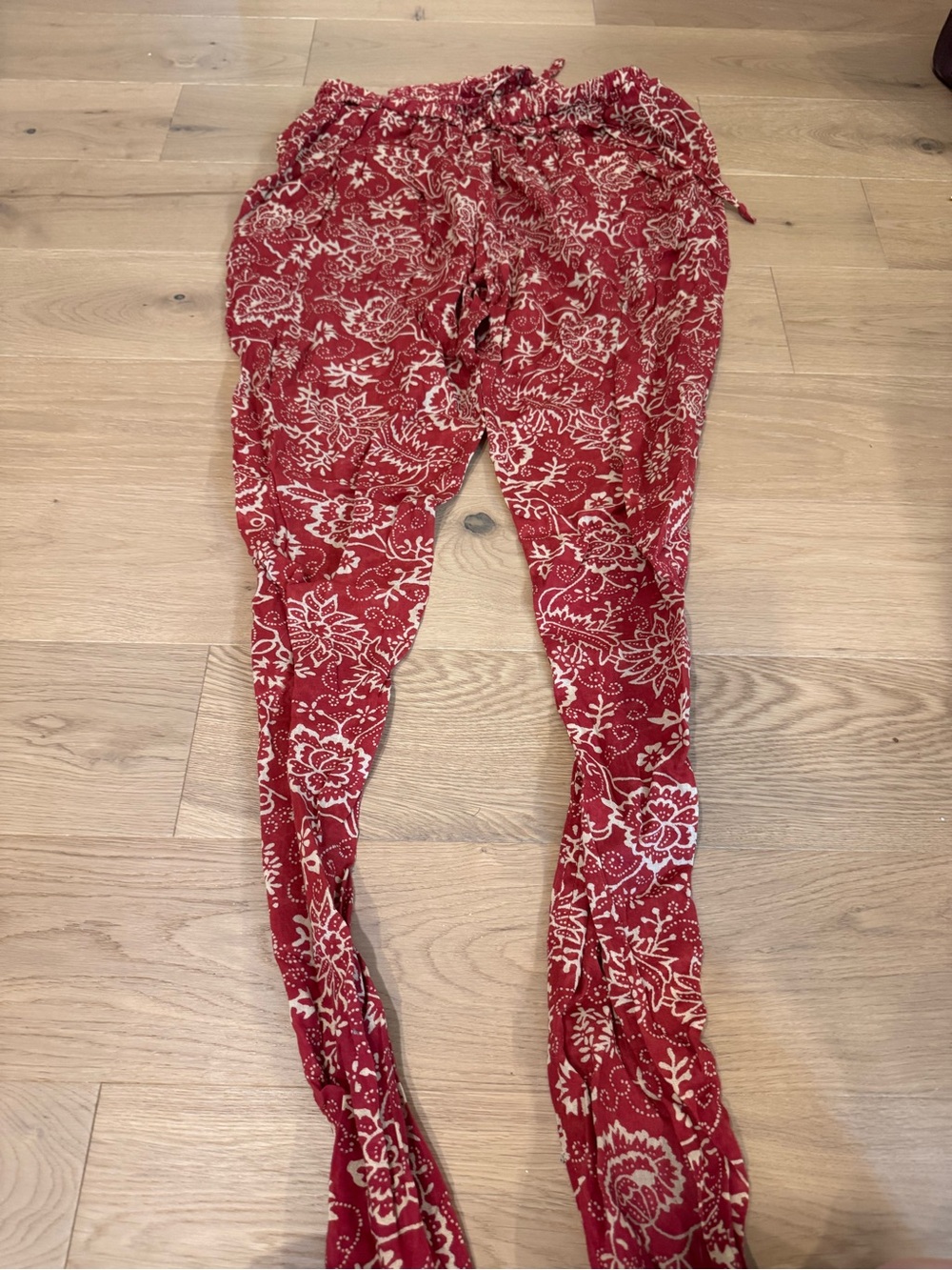 Isabelle Marant Red Floral Print Drawstring Pants